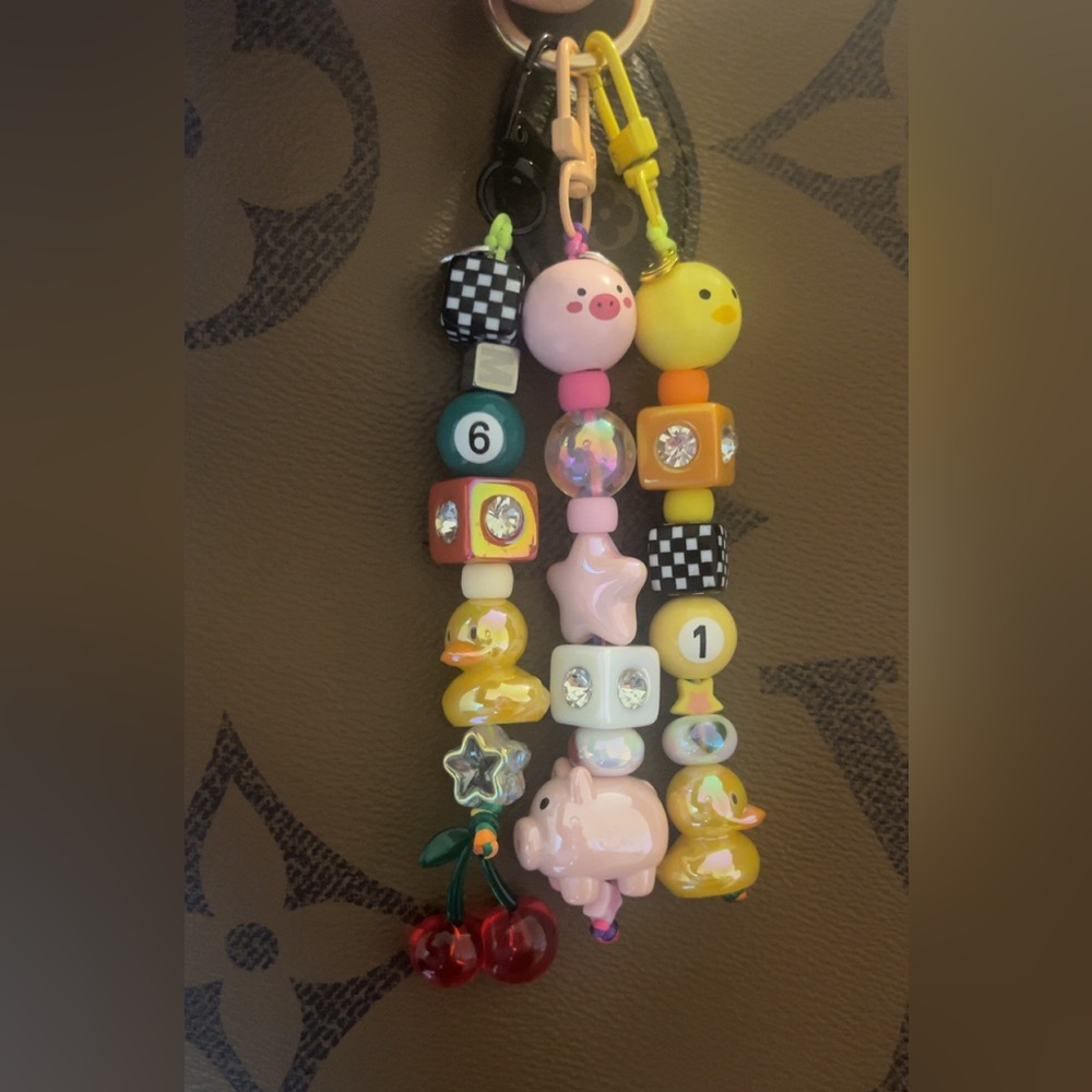 Colorful Beaded phone or bag charms